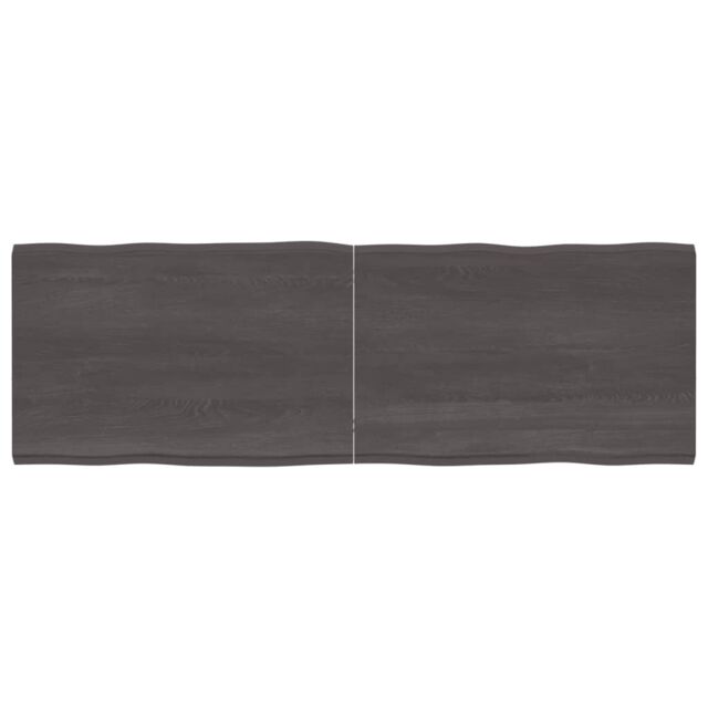 Berkfield Home Table Top Dark Grey 180x60x(2-4) cm Treated Solid Wood Live Edge in Brown - image 1