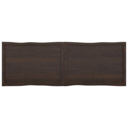 Berkfield Home Table Top Dark Grey 180x60x(2-4) cm Treated Solid Wood Live Edge in Brown - thumbnail 3