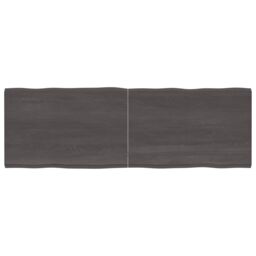 Berkfield Home Table Top Dark Grey 180x60x(2-4) cm Treated Solid Wood Live Edge in Brown - thumbnail 1