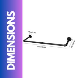Pirlo Plush Industrial 2PC Heavy Duty Pipe Wall-Mounted Hanging Rails in Black - thumbnail 6