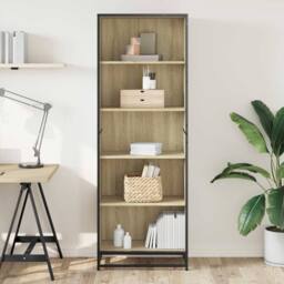Berkfield Home Bookcase Sonoma Oak 60x35x170.5 cm Engineered Wood in Light Oak - thumbnail 3