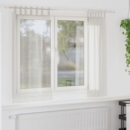 Berkfield Home Curtains with Curtains 2 pcs Cream 140 x 175 cm Polyester - thumbnail 1