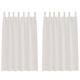 Berkfield Home Curtains with Curtains 2 pcs Cream 140 x 175 cm Polyester - thumbnail 2