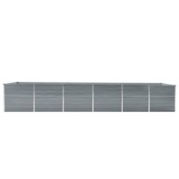 Berkfield Home Garden Raised Bed Galvanised Steel 480x80x77 cm Grey - Size: 480 x 80 x 77 cm - thumbnail 3