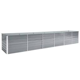 Berkfield Home Garden Raised Bed Galvanised Steel 480x80x77 cm Grey - Size: 480 x 80 x 77 cm - thumbnail 2