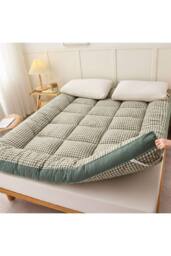 Living and Home 10cm Comfortable Quilted Mattress Topper in Green - Size: Emperor - thumbnail 2