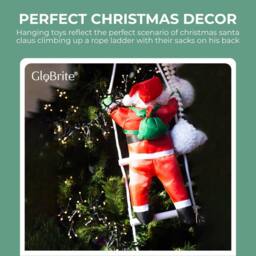 Globrite 4 Santa Claus Climbing Rope - Christmas Tree Decorations in Red - thumbnail 4