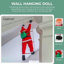 Globrite 4 Santa Claus Climbing Rope - Christmas Tree Decorations in Red - thumbnail 3