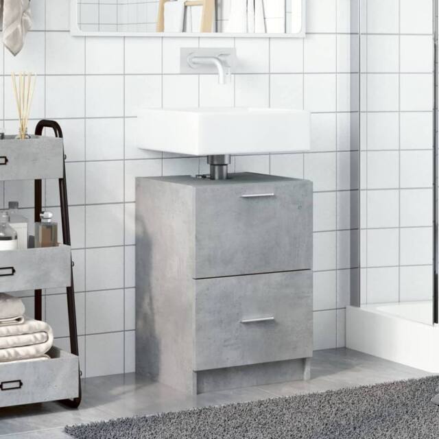 Berkfield Home Sink Cabinet Concrete Grey 40x37x59 cm Engineered Wood - Size: 40 x 37 x 59 cm - image 1