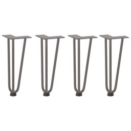 Berkfield Home Hairpin Table Legs 4 pcs Natural Steel 30 cm Solid Steel in Brown - thumbnail 2