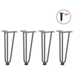 Berkfield Home Hairpin Table Legs 4 pcs Natural Steel 30 cm Solid Steel in Brown