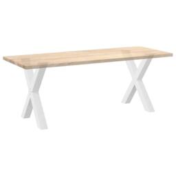 Berkfield Home Modern Dining Table Legs X-Shaped 2 pcs White 80x(72-73) cm Steel - thumbnail 8