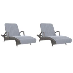 Berkfield Home Beach Towels 2 pcs Grey 75x200 cm Fabric 400 GSM - thumbnail 4