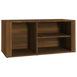 Berkfield Home Shoe Cabinet Brown Oak 100x35x45 cm Engineered Wood - Size: 100 x 35 x 45 cm - thumbnail 2