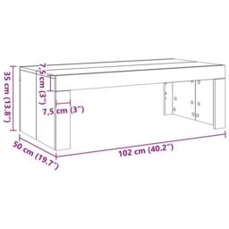 Berkfield Home Coffee Table Old Wood 102x50x35 cm Engineered Wood in Brown - Size: 102 x 50 x 35 cm - thumbnail 9