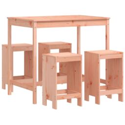 Berkfield Home 5 Piece Garden Bar Set Solid Wood Douglas in Brown - thumbnail 2