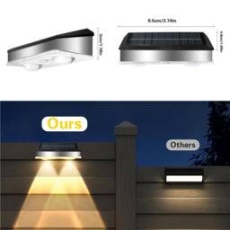 Obasyhig Outdoor Solar Waterproof Stainless Steel Wall Light - thumbnail 2