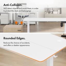 NESTLUNE 100x60cm Electric Standing Desk for Home Office White - Size: 100 cm x 15 cm - thumbnail 5