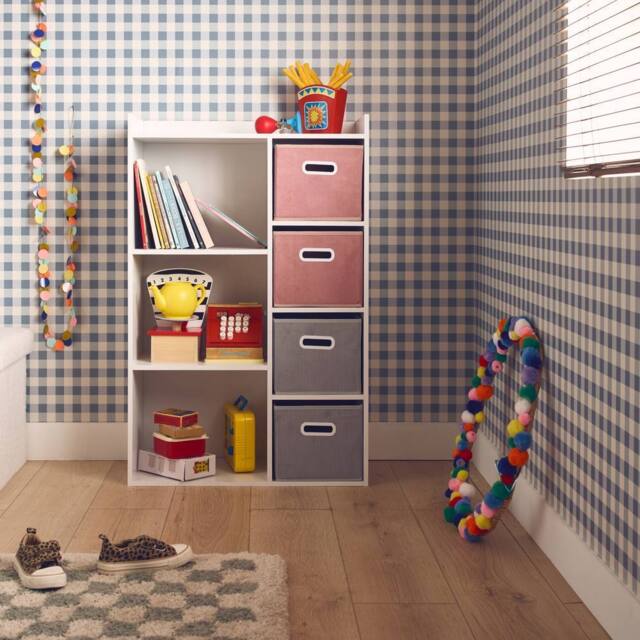 sweeek Children's storage unit with 4 velvet baskets in Pink - image 1