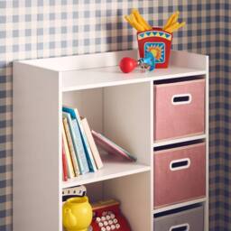 sweeek Children's storage unit with 4 velvet baskets in Pink - thumbnail 4