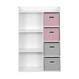 sweeek Children's storage unit with 4 velvet baskets in Pink - thumbnail 6