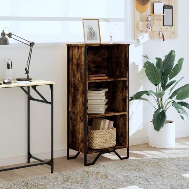 Berkfield Home Modern Bookcase Smoked Oak 50x31x106 cm Engineered Wood in Brown - Size: 50 x 31 x 106 cm - image 1