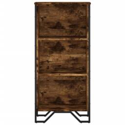 Berkfield Home Modern Bookcase Smoked Oak 50x31x106 cm Engineered Wood in Brown - Size: 50 x 31 x 106 cm - thumbnail 4
