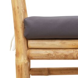 Berkfield Home Garden Bench with Cushion 110 cm Bamboo in Charcoal - thumbnail 7