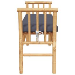 Berkfield Home Garden Bench with Cushion 110 cm Bamboo in Charcoal - thumbnail 5