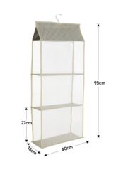 Living and Home 3-tier Hanging Handbag Purse Organizer Wardrobe Closet Space Saving Handbag Storage in Beige - thumbnail 6