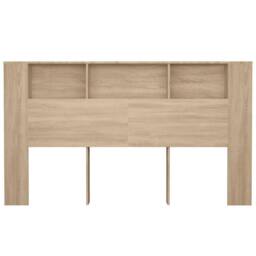 Berkfield Home Headboard Cabinet Sonoma Oak 180x18.5x104.5 cm in Light Brown - thumbnail 4