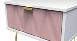 Ready Assembled 2 U Dallas 1 Drawer Bedside (Ready Assembled) in Dusty Pink - thumbnail 4