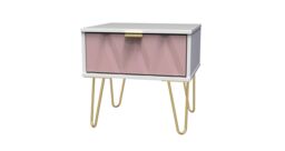 Ready Assembled 2 U Dallas 1 Drawer Bedside (Ready Assembled) in Dusty Pink - thumbnail 3