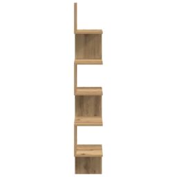 Berkfield Home Wall Corner Shelf Artisan Oak 20x20x127.5 cm Engineered Wood in Brown - thumbnail 5