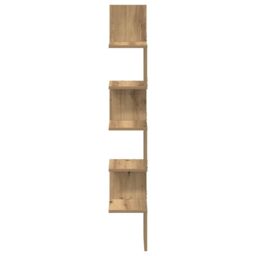 Berkfield Home Wall Corner Shelf Artisan Oak 20x20x127.5 cm Engineered Wood in Brown - thumbnail 4
