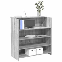Berkfield Home Reception Desk Grey Sonoma 100x50x103.5 cm Engineered Wood - thumbnail 2