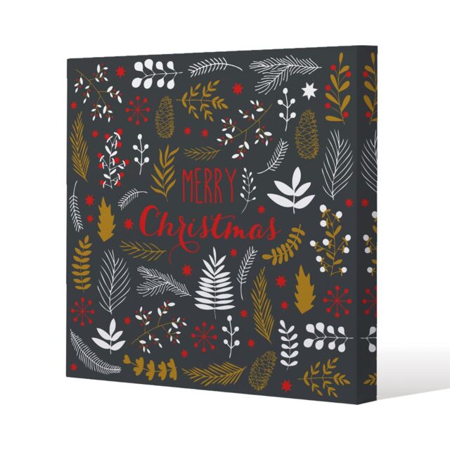 Benjamin Tate Design Merry christmas lettering (canvas) / 114 x 114 x 4cm in Natural - Size: 114 x 114 x 4 cm - image 1