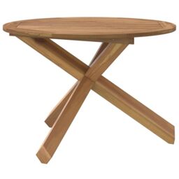 Berkfield Home Garden Table √ò109x74 cm Solid Wood Teak in Brown - Size: 109x74 cm - thumbnail 5