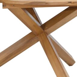 Berkfield Home Garden Table √ò109x74 cm Solid Wood Teak in Brown - Size: 109x74 cm - thumbnail 8