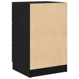 Berkfield Home Black Oak Bedside Cabinet - 40x65x65 cm, Made from Engineered Wood - Size: 40 x 65 x 65 cm - thumbnail 6