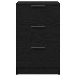 Berkfield Home Black Oak Bedside Cabinet - 40x65x65 cm, Made from Engineered Wood - Size: 40 x 65 x 65 cm - thumbnail 7