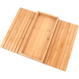 Nordara Bamboo Armrest Organizer - Remote Control Tray for Sofa/Settee in Brown - thumbnail 3