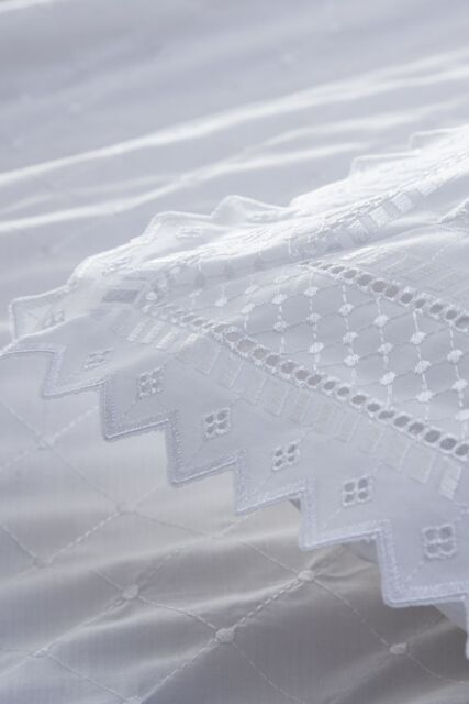 Portfolio Home Broderie Anglaise Pair of Pillowcases in White - image 1