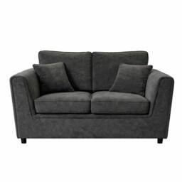 Furnishings For Less UK Ascot Large 2 Seater Sofa Chenille Fabric Charcoal Couch - thumbnail 2