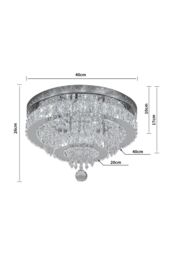 H&O Direct Elegant Double Layer Crystal Waterfall Round Ceiling Light in Silver - thumbnail 3