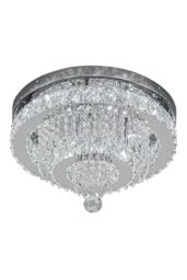 H&O Direct Elegant Double Layer Crystal Waterfall Round Ceiling Light in Silver - thumbnail 5