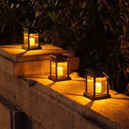 Havendro 3Pcs Solar LED Lantern Lights Waterproof Lawn Garden UK in Black - thumbnail 5