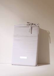 Truly Dove Grey Satin Stitch Bamboo Duvet Cover in Light Grey - Size: Super King - thumbnail 3