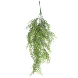 Leaf Artificial Hanging Trailing Plant UV Fire Resistant Button Fern 82cm Pack of 6 in Green - thumbnail 3
