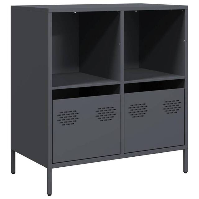 Berkfield Home Sideboard Anthracite 68x39x73.5 cm Cold-rolled Steel in Dark Grey - image 1